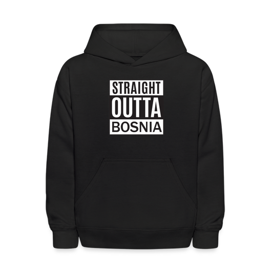 Straight outta Bosnia | Djeciji duks - black