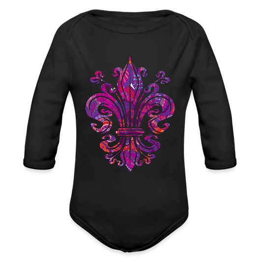 Rozi ljiljan | Bodi dugi rukav - black