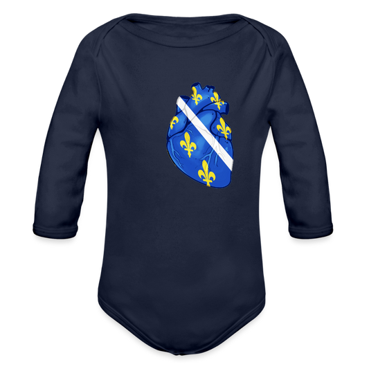 Srce ljiljana | Bodi dugi rukav - dark navy