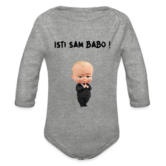 Isti sam Babo | Bodi dugi rukav - heather grey