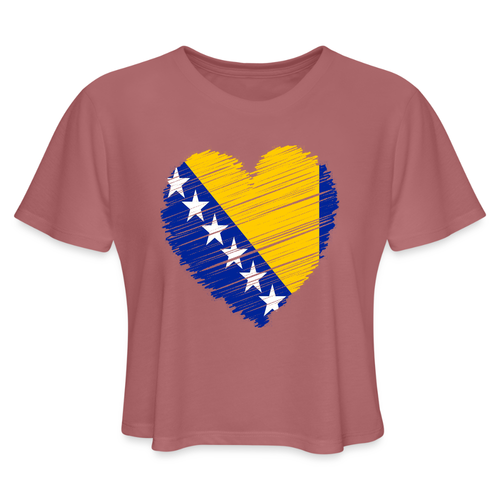 Srce BiH | Kratka zenska majica - mauve