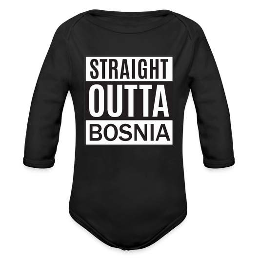 Straight outta Bosnia | Bodi dugi rukav - black