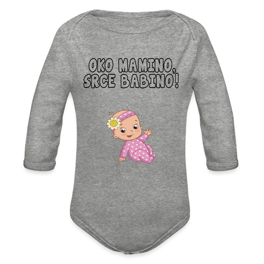 Oko mamino srce babino | Bodi dugi rukav - heather grey