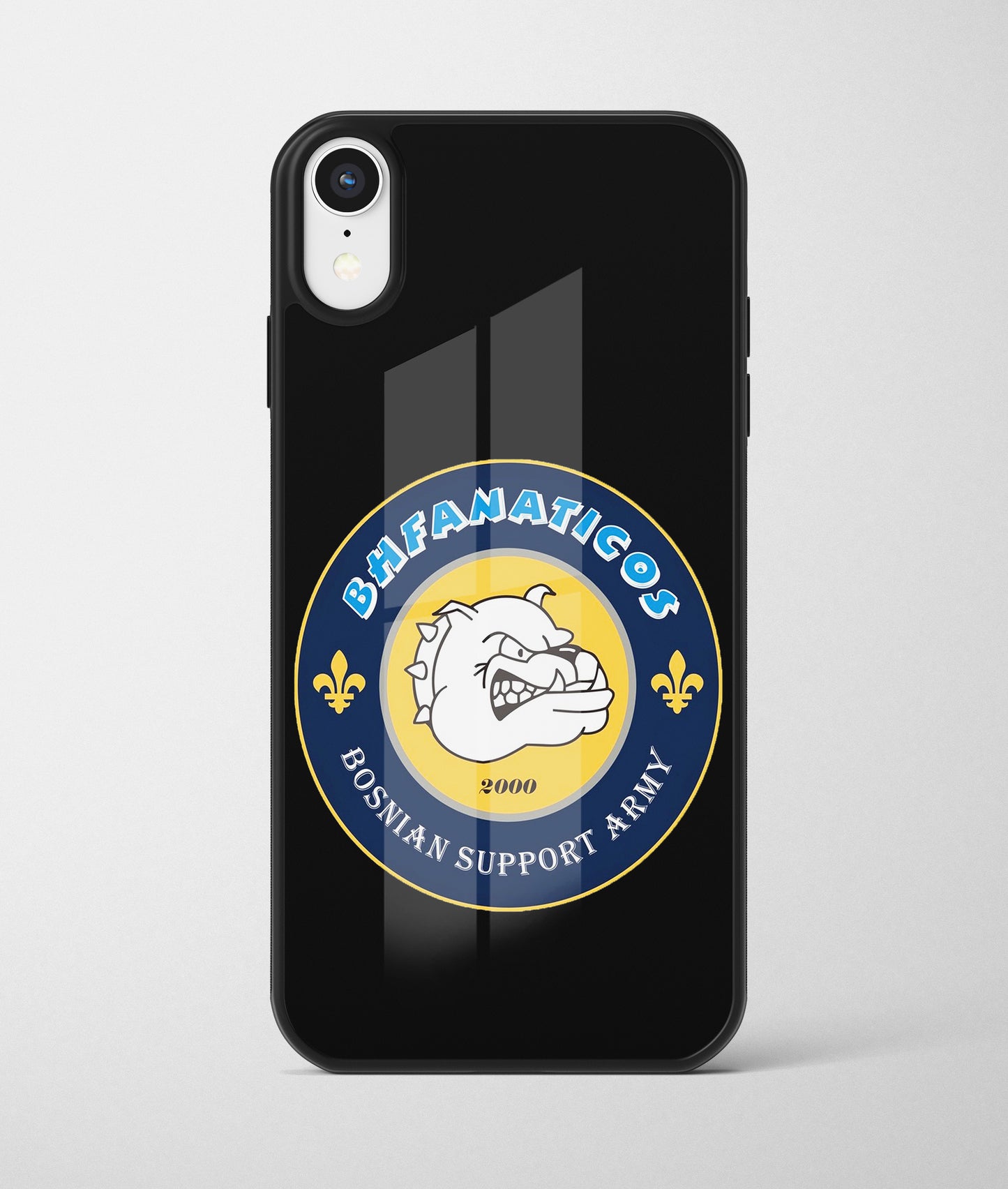 BHFanaticos | Premium Staklena Maskica sa motivom ljiljana – patriotski simbol Bosne i Hercegovine