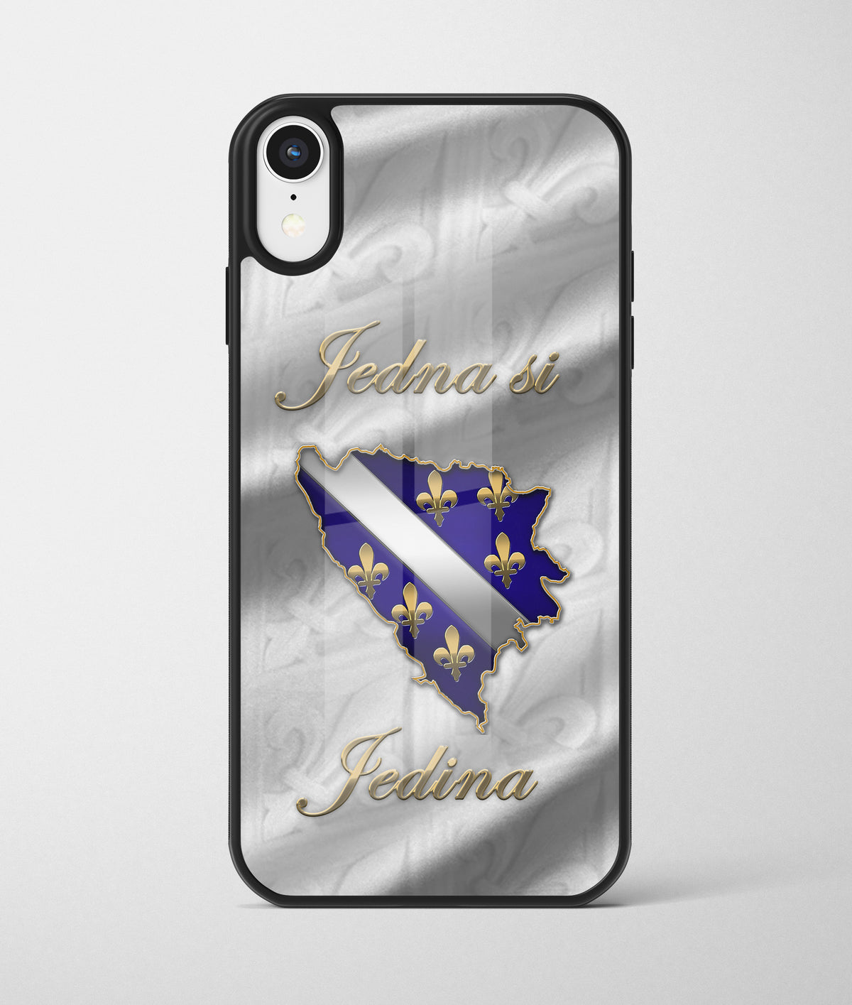 Jedna si Jedina | Premium Staklena Maskica sa motivom ljiljana – patriotski simbol Bosne i Hercegovine