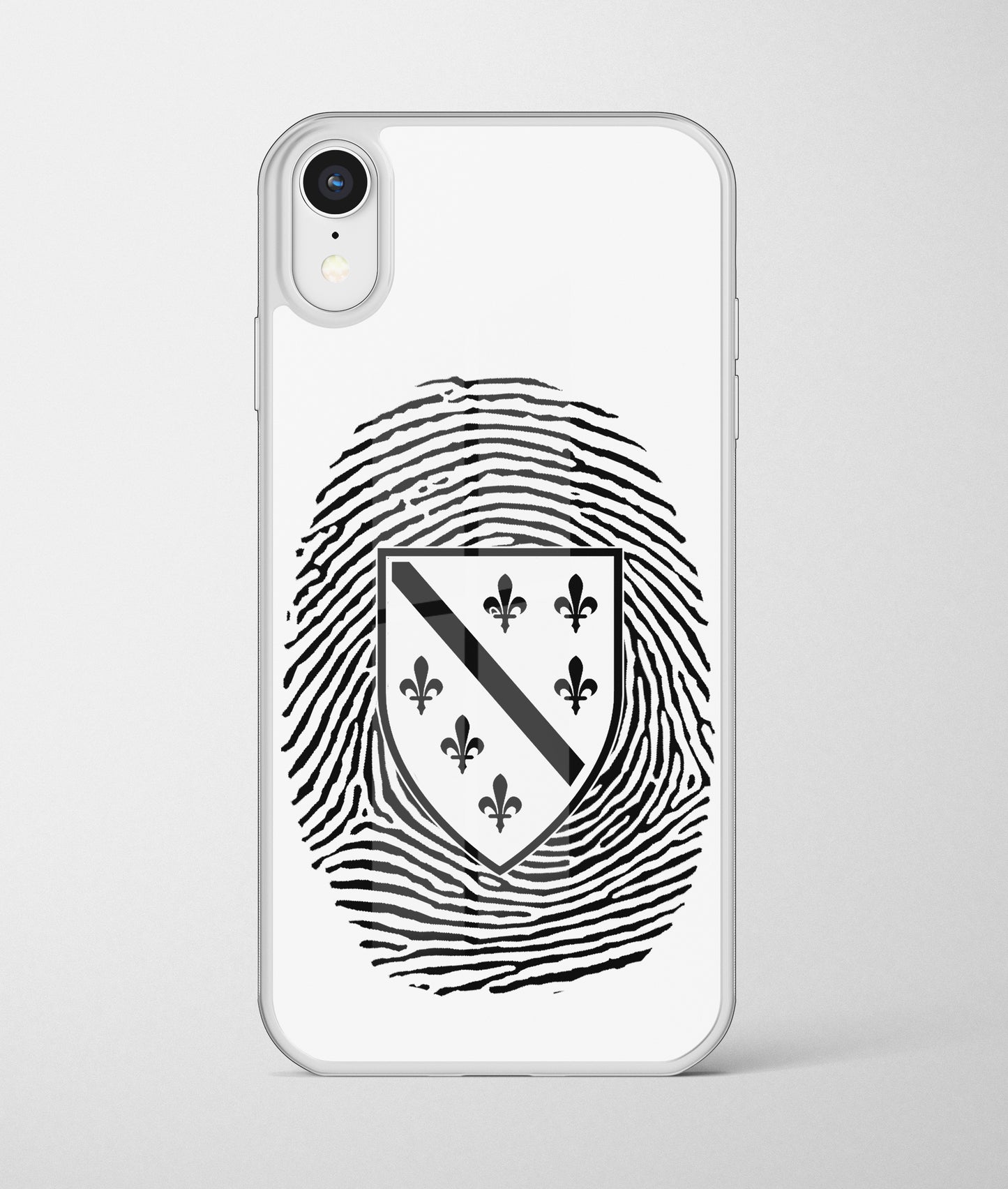 Otisak RBiH | Premium Staklena Maskica sa motivom ljiljana – patriotski simbol Bosne i Hercegovine