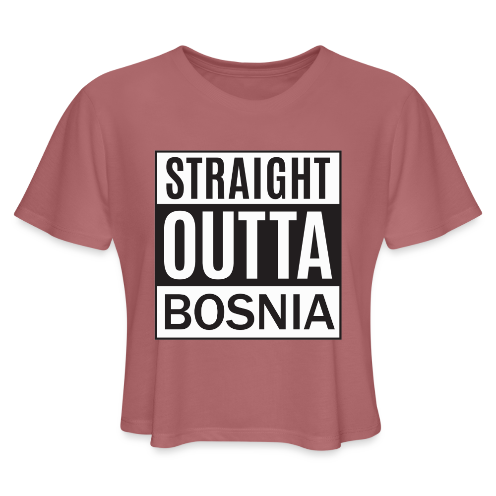 Straight outta Bosnia | Kratka zenska majica - mauve