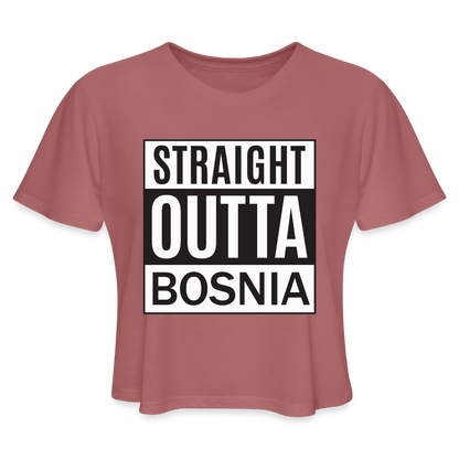 Straight outta Bosnia | Kratka zenska majica - mauve