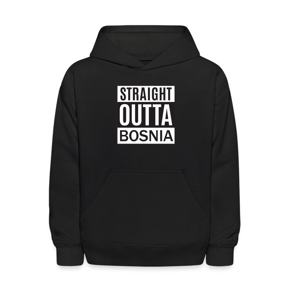 Straight outta Bosnia | Djeciji duks - black