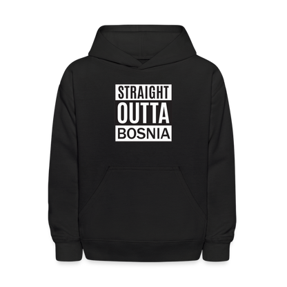 Straight outta Bosnia | Djeciji duks - black