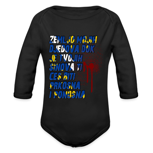 Zemljo mojih djedova | Bodi dugi rukav - black