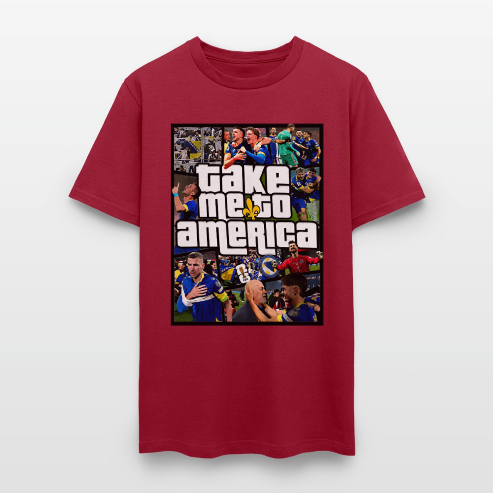 Take Me To America GTA | Majica Kratki Rukav - dark red