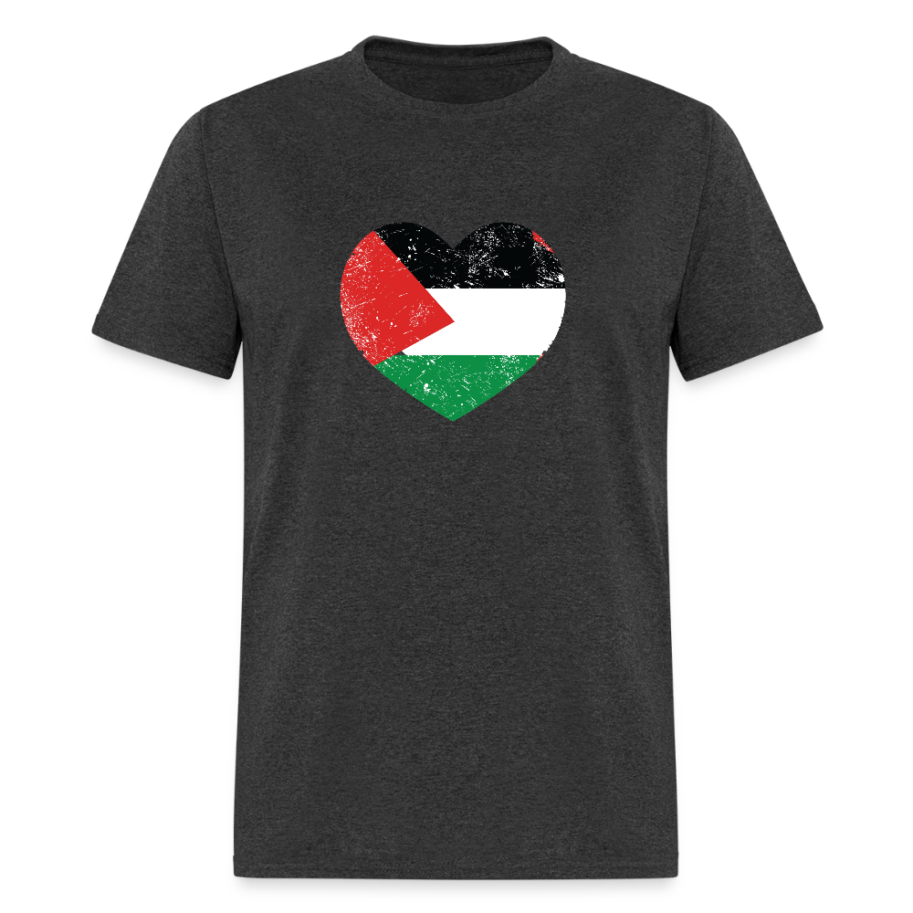 Srce uz Palestina | Majica Kratki Rukav - heather black