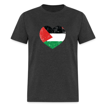 Srce uz Palestina | Majica Kratki Rukav - heather black