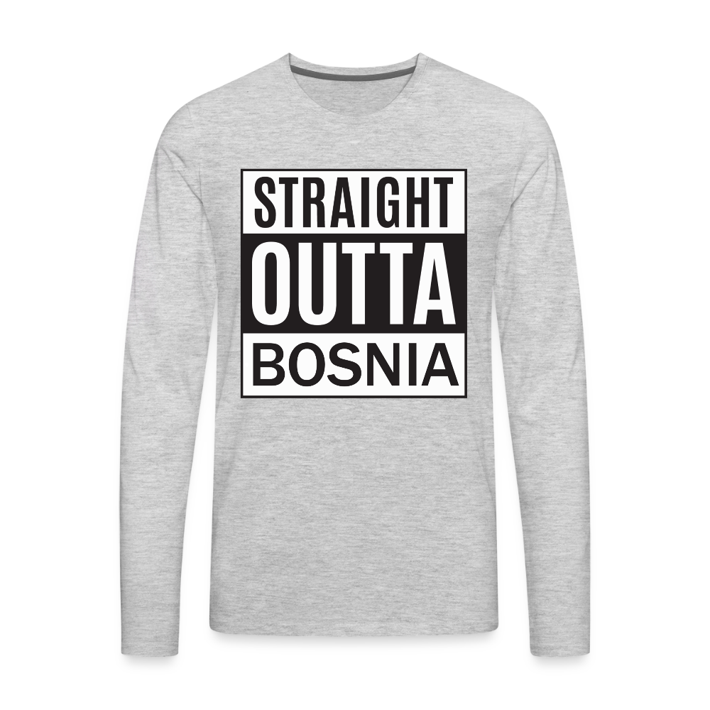 Straight outta Bosnia | Majica dugi rukav - heather gray