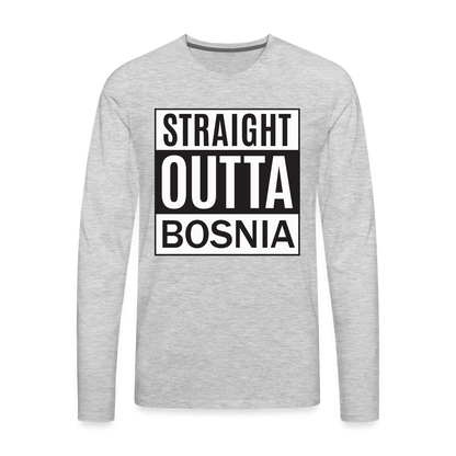 Straight outta Bosnia | Majica dugi rukav - heather gray