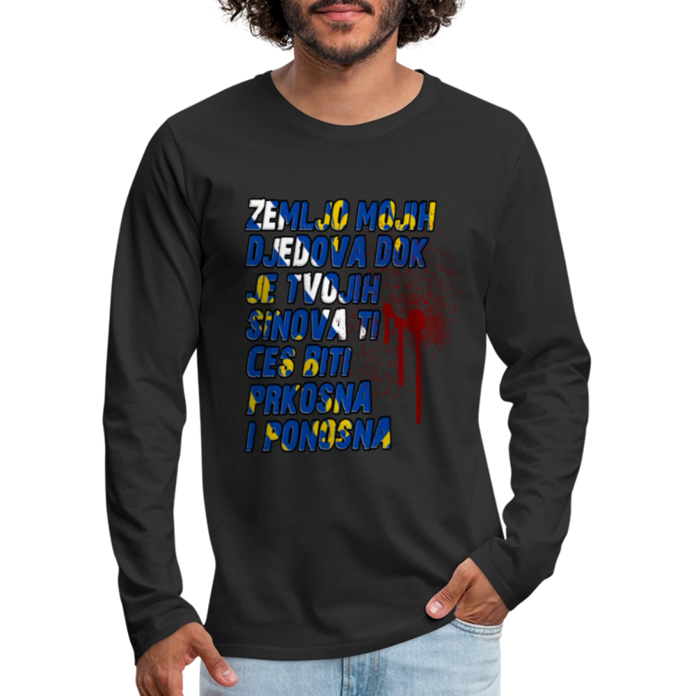 Zemljo mojih djedova | Majica dugi rukav - black