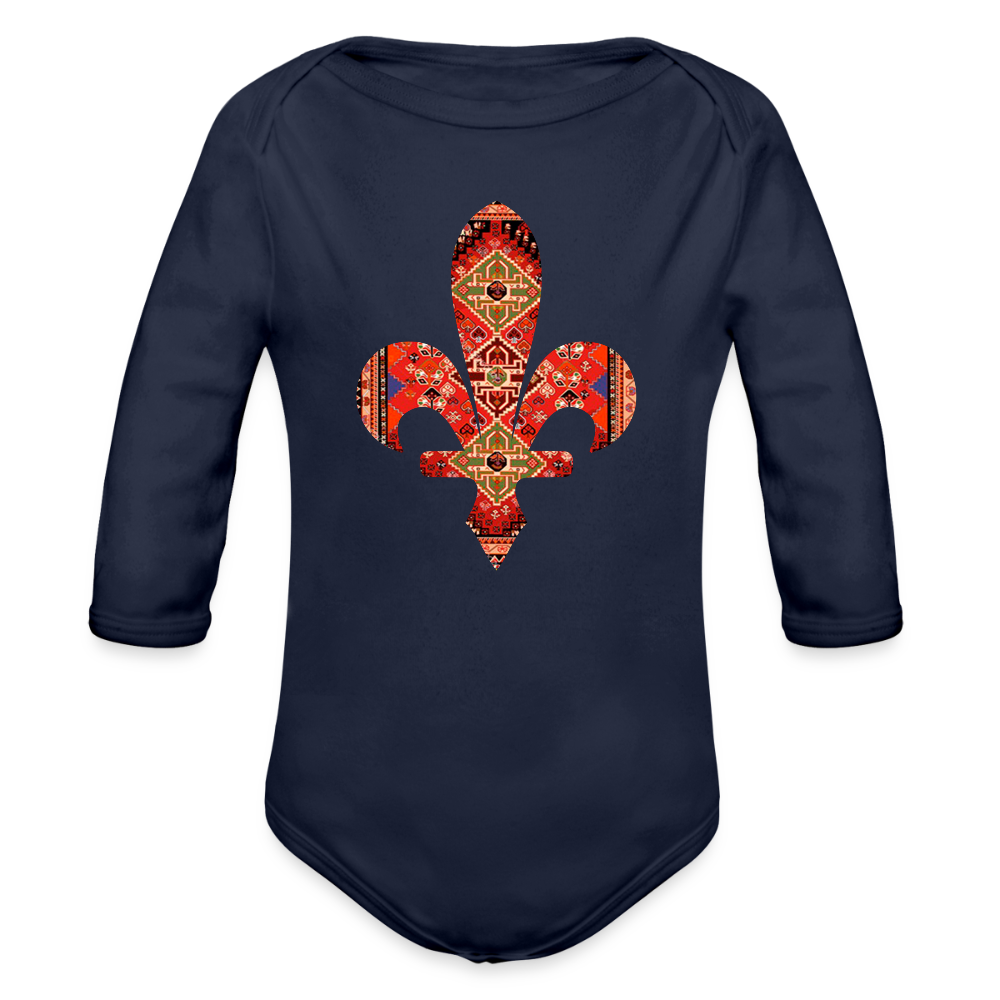 Cilim Bosanksi u ljiljanu | Bodi dugi rukav - dark navy