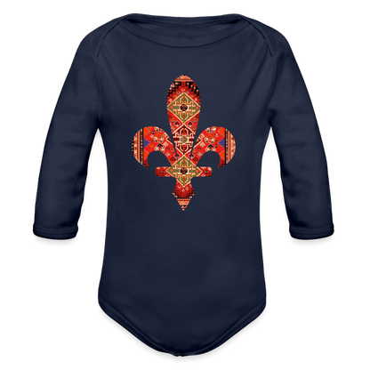 Cilim Bosanksi u ljiljanu | Bodi dugi rukav - dark navy