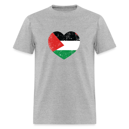 Srce uz Palestina | Majica Kratki Rukav - heather gray