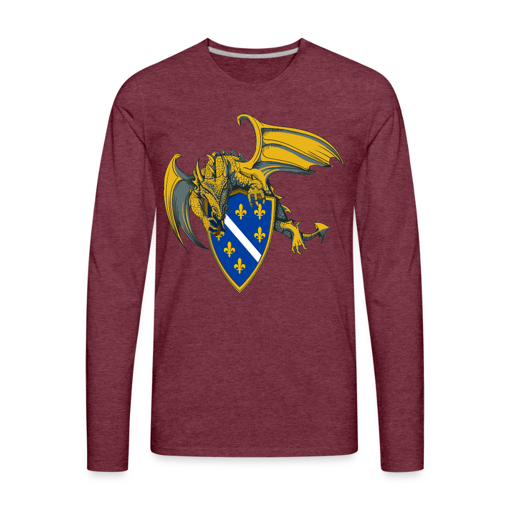 Zmaj Bosne | Majica dugi rukav - heather burgundy