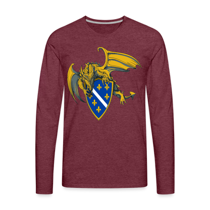 Zmaj Bosne | Majica dugi rukav - heather burgundy