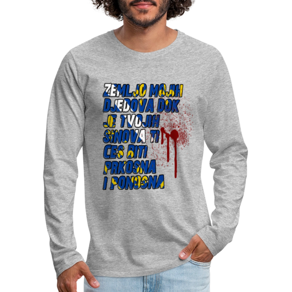 Zemljo mojih djedova | Majica dugi rukav - heather gray