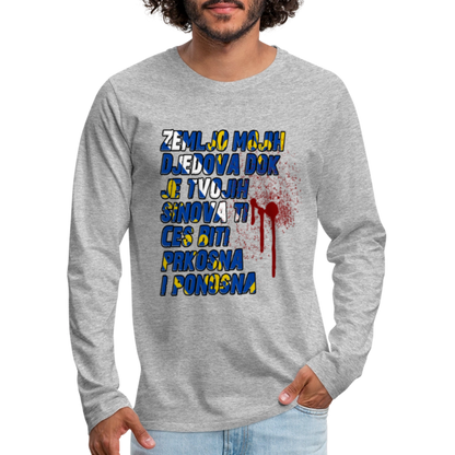 Zemljo mojih djedova | Majica dugi rukav - heather gray