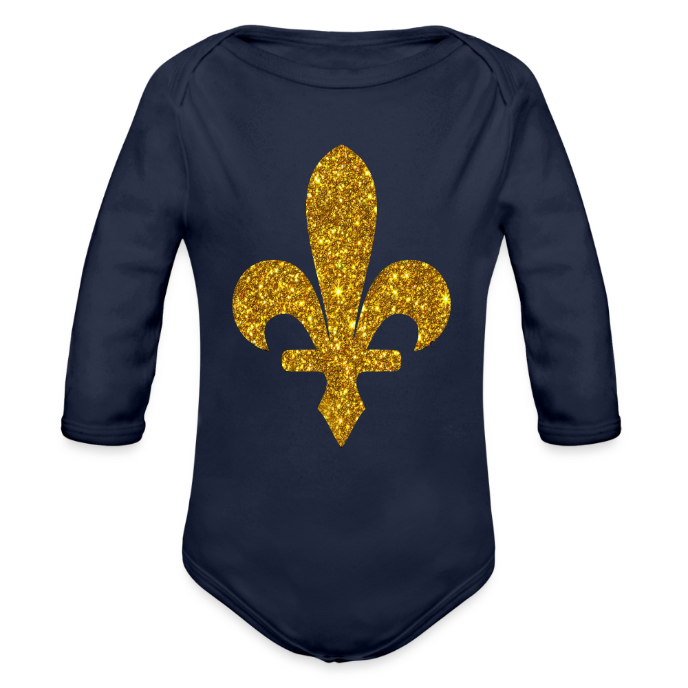 Zlatni ljiljan | Bodi dugi rukav - dark navy