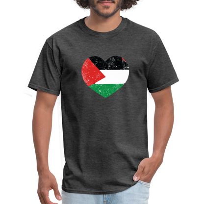 Srce uz Palestina | Majica Kratki Rukav - heather black