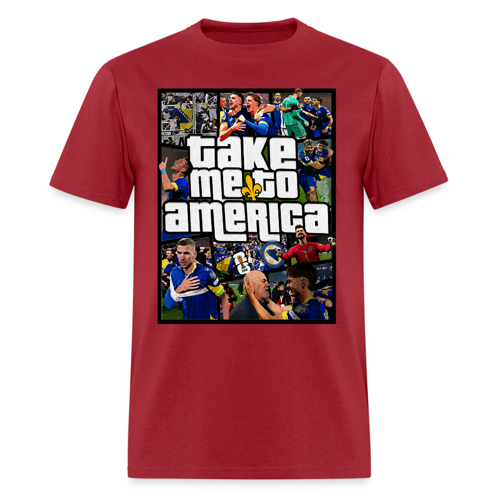 Take Me To America GTA | Majica Kratki Rukav - dark red
