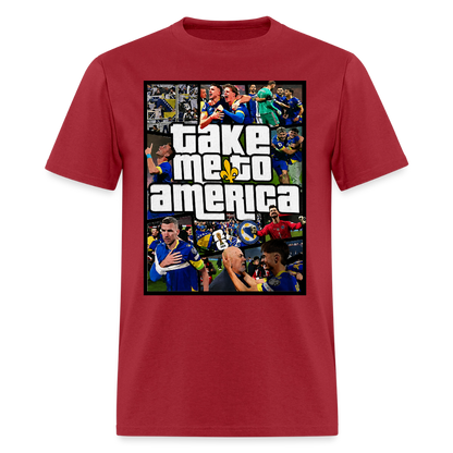 Take Me To America GTA | Majica Kratki Rukav - dark red