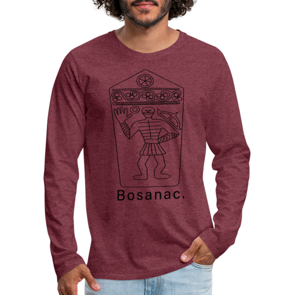 Bosanac na stećku | Majica dugi rukav - heather burgundy