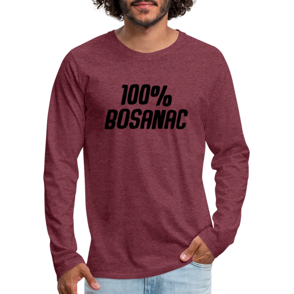 100% Bosanac | Majica dugi rukav - heather burgundy