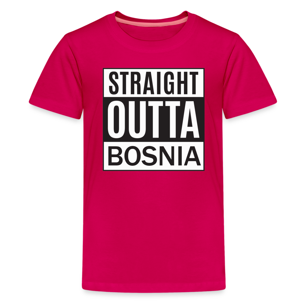 Straight outta Bosnia | Djecija majica - dark pink