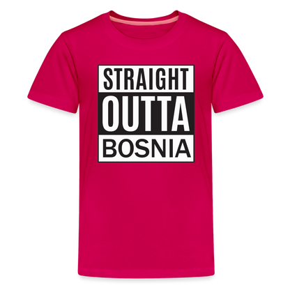 Straight outta Bosnia | Djecija majica - dark pink