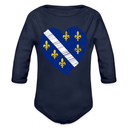 Srce ljiljana | Bodi dugi rukav - dark navy