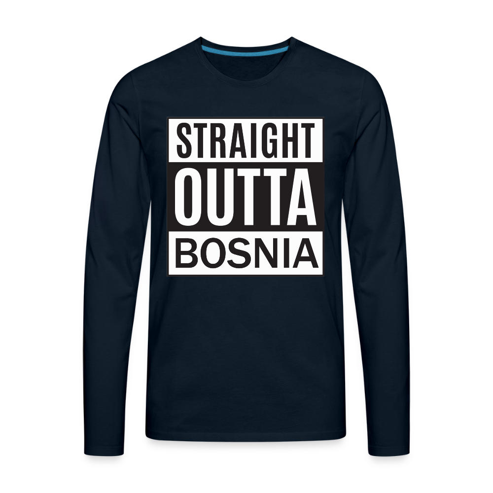Straight outta Bosnia | Majica dugi rukav - deep navy