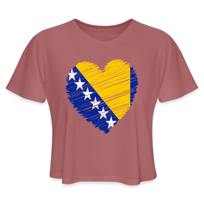 Srce BiH | Kratka zenska majica - mauve