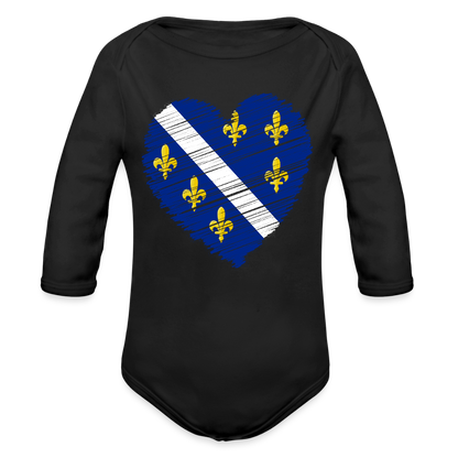 Srce ljiljana | Bodi dugi rukav - black