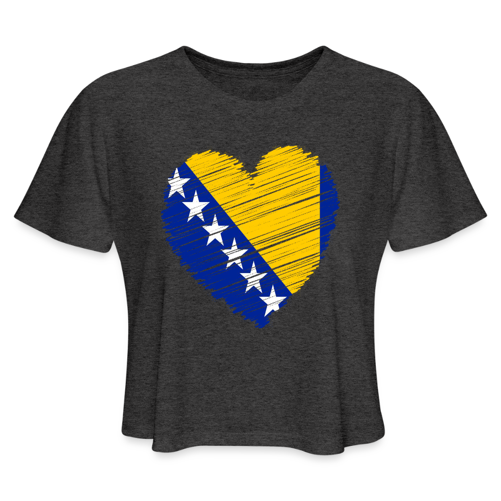 Srce BiH | Kratka zenska majica - deep heather