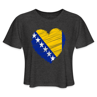 Srce BiH | Kratka zenska majica - deep heather