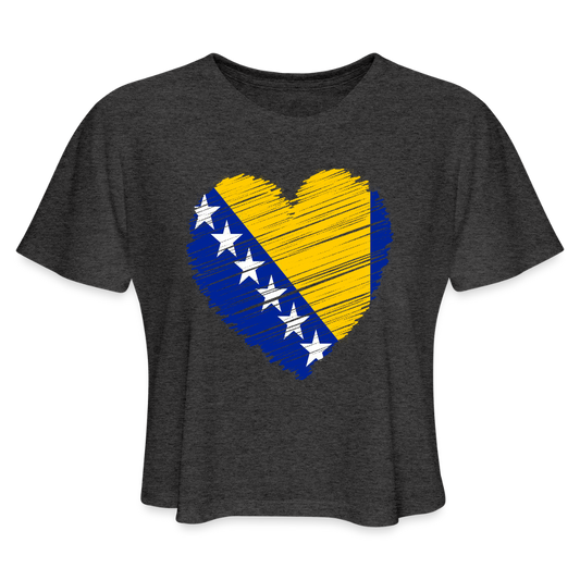 Srce BiH | Kratka zenska majica - deep heather