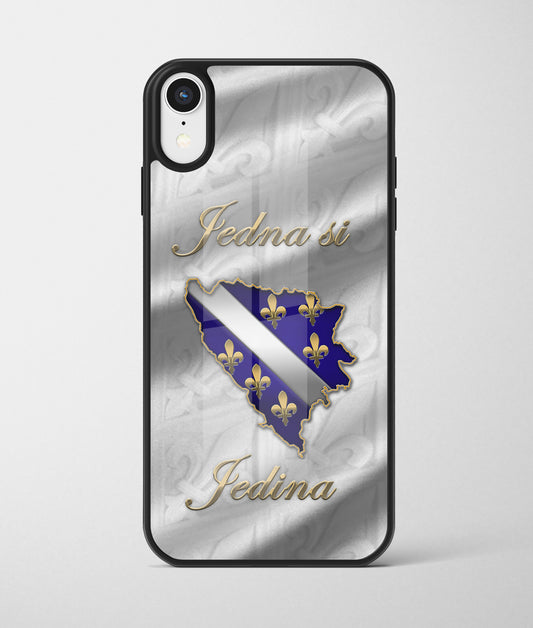 Jedna si Jedina | Premium Staklena Maskica sa motivom ljiljana – patriotski simbol Bosne i Hercegovine
