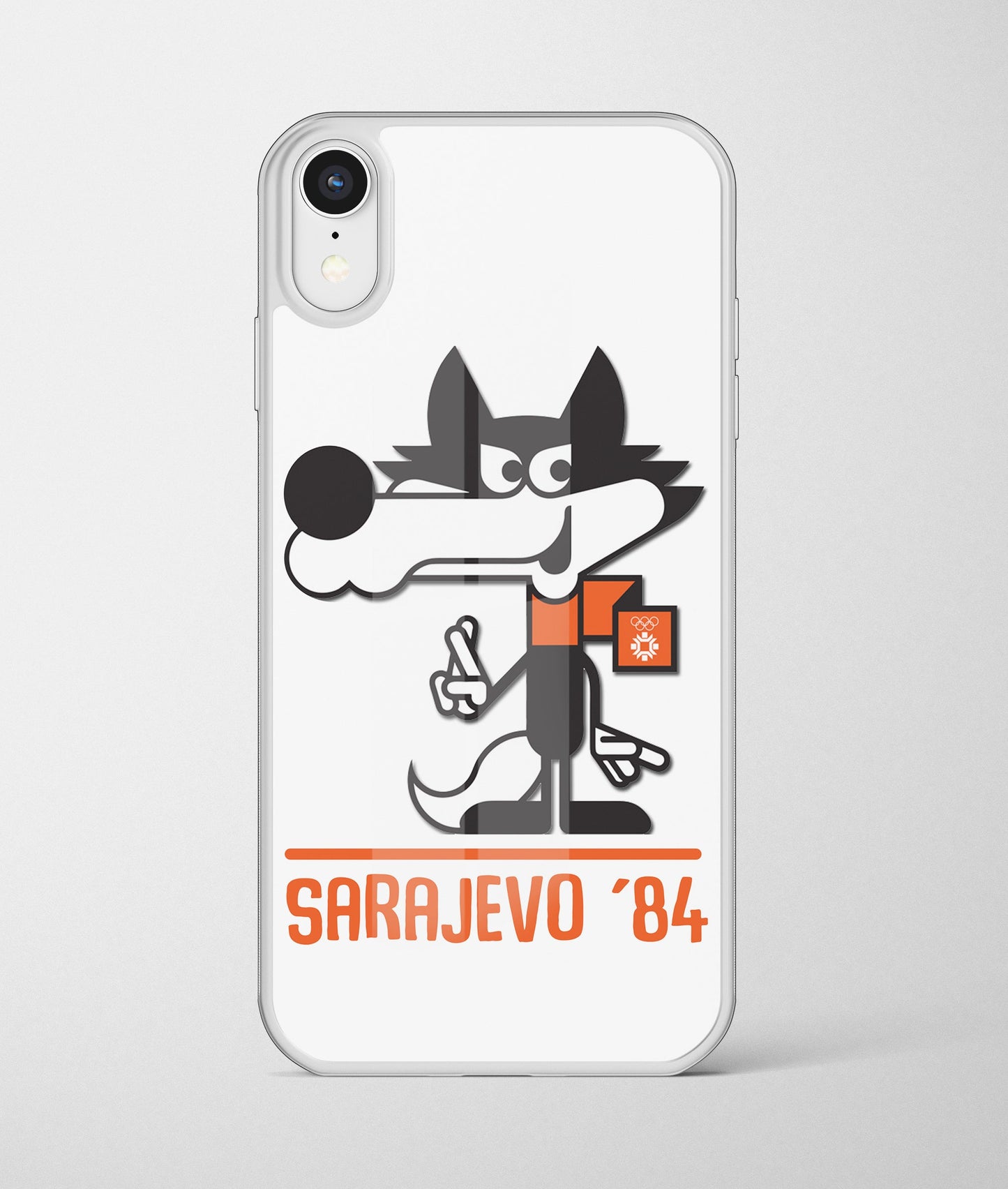 vucko | premium staklena maskica – posteljina sa vučkom, simbolom olimpijade 1984