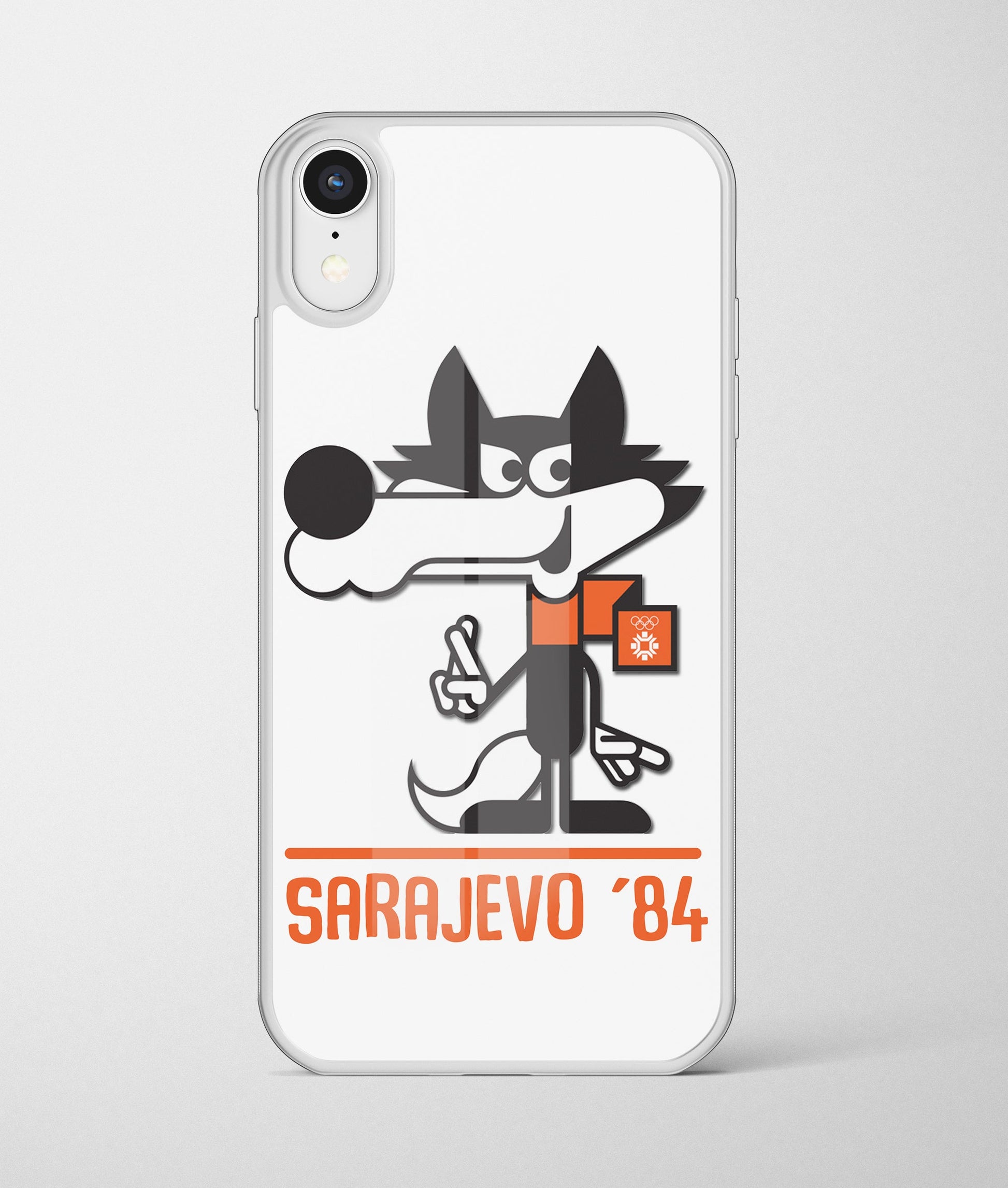 vucko | premium staklena maskica – posteljina sa vučkom, simbolom olimpijade 1984