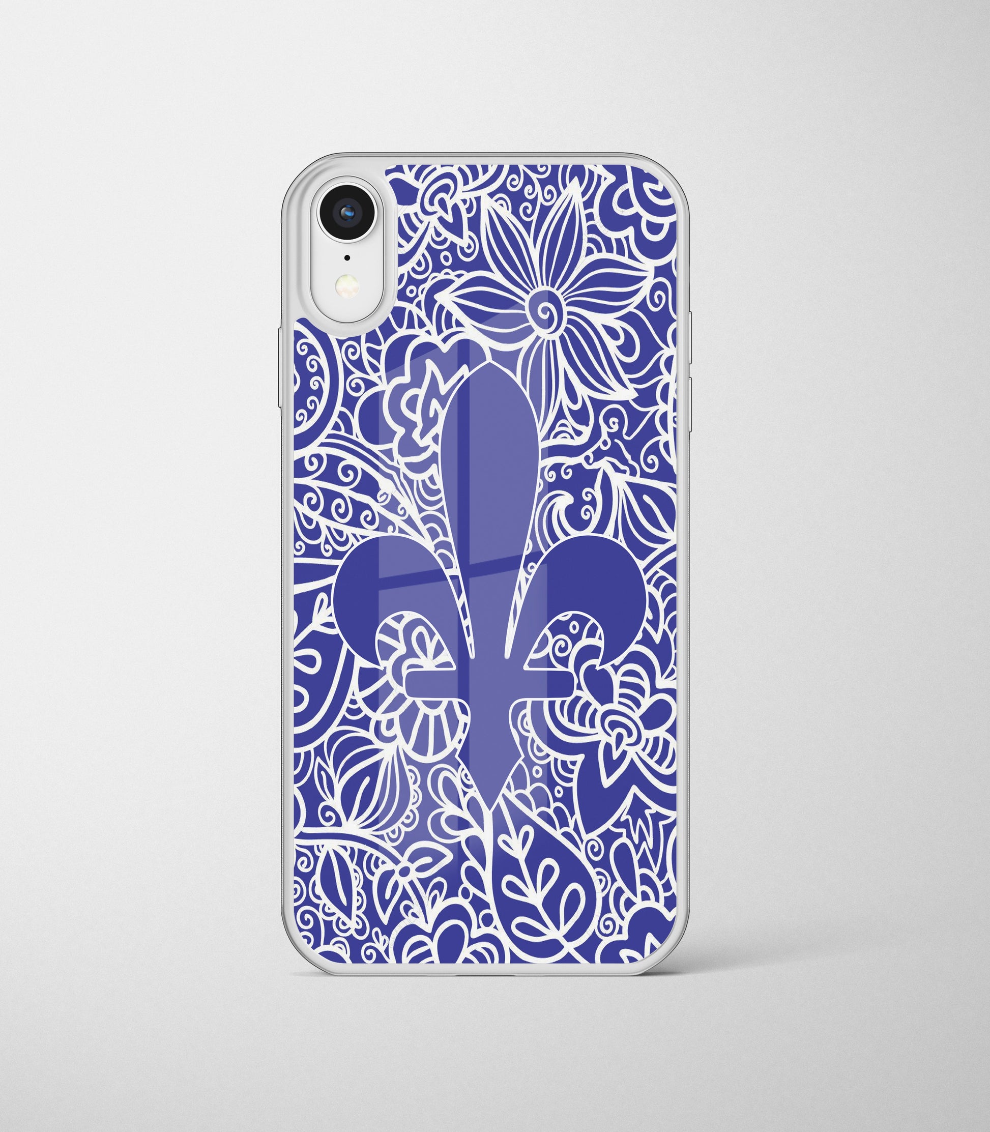 plavi ljiljan | premium staklena maskica – maskica sa simbolom ljiljana