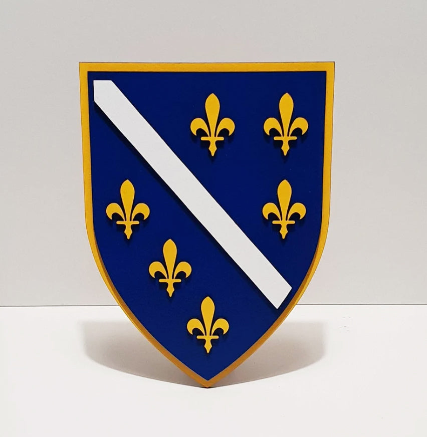 Grb RBiH 3D | Sobni Ukras sa motivom ljiljana â€“ patriotski simbol Bosne i Hercegovine