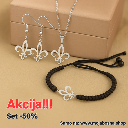 Ljiljan set | Narukvica Lanac Naušnice