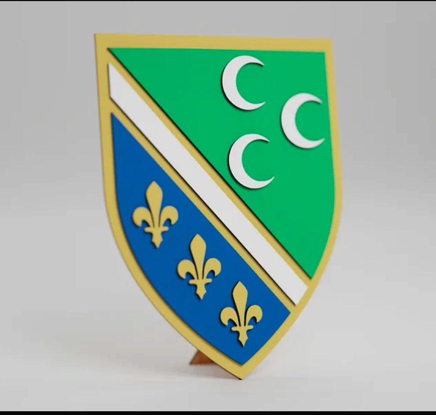 Grb Sandžaka 3D | Sobni Ukras sa motivom ljiljana â€“ patriotski simbol Bosne i Hercegovine